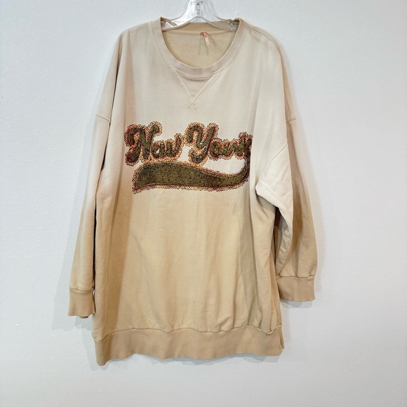 Free People Bali Drifter Sweatshirt Size Large Pullover Crew - Picture 2 of 15